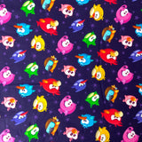 100% coton oiseaux fond bleu - 99250024