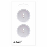 Bouton à 2 trous rond blanc cassé- 25mm (1″) - 2 unités - Elan  050069C