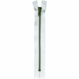 Fermeture à glissière pour jeans 15cm (6″) Blanc mailles #3 laiton antique - 1015501