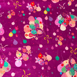 100% coton ballons fond fushia - 99250023