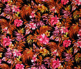 Dali Popeline de rayonne Fleurs fond noir 4504602