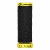 Fil  ELASTIQUE Noir  10m - Tout usage -54% Polyester 36%Polyurethan- Gutermann 4564017