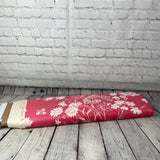 Vintage tissu glacé fleurs fond rose - 99250022