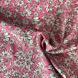Challis Rayonne Sofia imprimé fleurs blanches fond rose 4323208