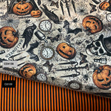 100% coton citrouille squelette corbeau ( Timeless treasure  ) CD4138