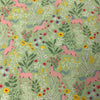 Flanelle licorne rose fond vert menthe (Riley Blake) F12000