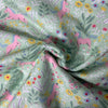 Flanelle licorne rose fond vert menthe (Riley Blake) F12000