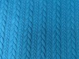 Torsadé matelassé vertical turquoise foncé (cable fable) 42518turq