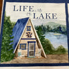 100% coton panneau de 4 images pour coussin chalet ( wake at the lake ) PPD14896