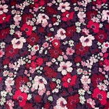 100% coton LIBERTY grandes fleurs roses fond bourgogne ( botanical jewel  ) 01666815A