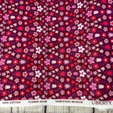 100% coton LIBERTY fleurs roses fond bourgogne ( botanical jewel  ) 01666817A