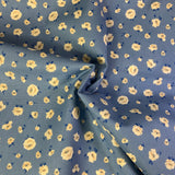 100% coton LIBERTY fleur ivoire fond bleu ( coastal walk  ) 01666468A