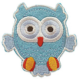 Appliqué HIBOU bleu 65mm - Elan UM6053G