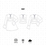 SH001 - Chemisier avec encolure nouée et découpes au buste