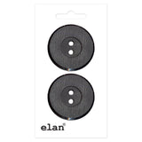 Bouton à 2 trous Noir - 28mm (11⁄8″) - 2 unités - Elan 101828G