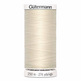 Fil Blanc coquille d'oeuf 250m - Tout usage -100% Polyester - Gutermann - 4250022