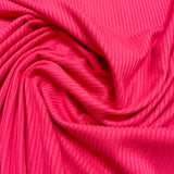 Tricot bambou côtelé Rose fuchsia