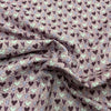 Tissu gaufré polyester coton cœur mauve ligné (seersucker)