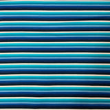 French terry coton / élasthanne Ligné bleu turquoise blanc- 2006515